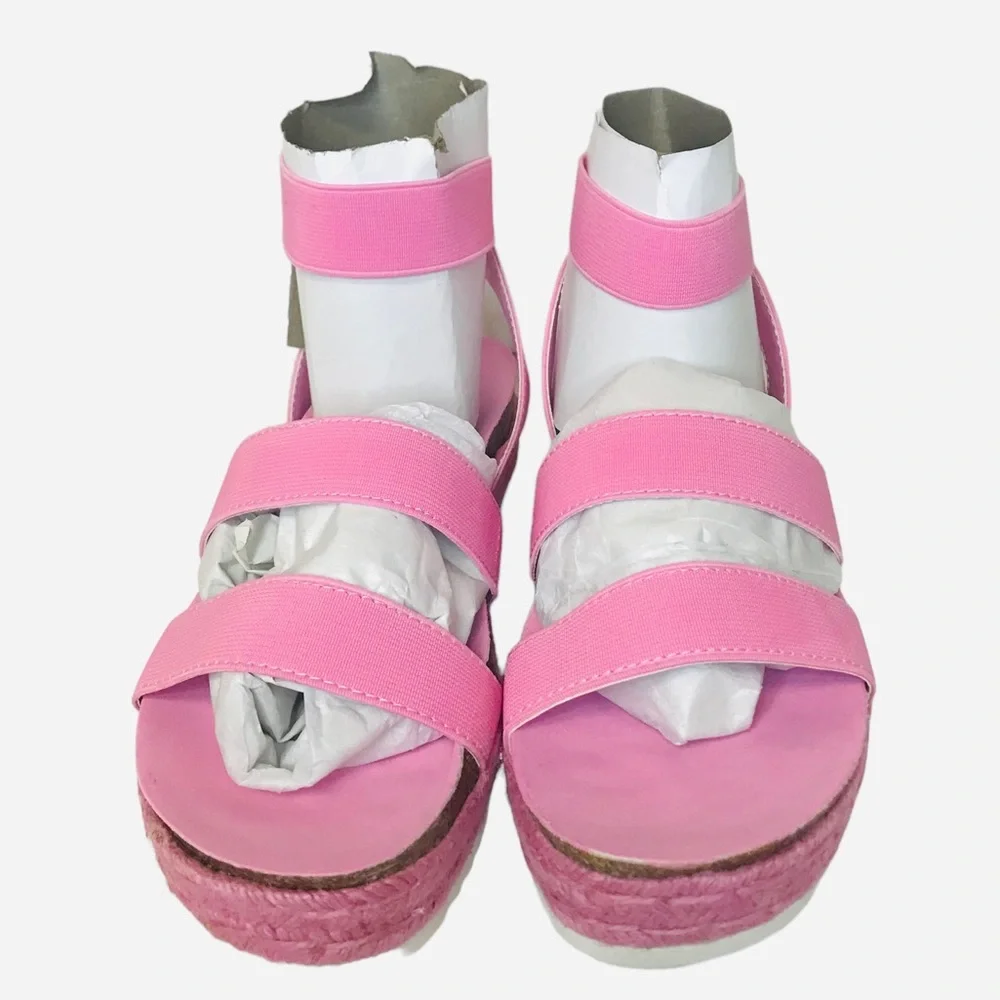 Steve Madden Girls Kimmie Espadrille Wedge Sandal Pink Kids Size 3
